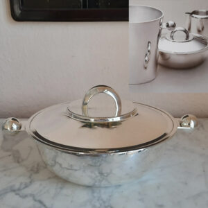 Art Déco Entwurf  Frankreich 1930  große Servierschüssel   versilbert Christofle  Provenienz: französische Reederei CGT