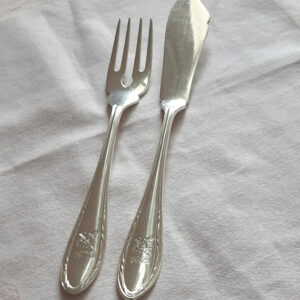 2-tlg. Fischbesteck von 1930 versilbert Koch & Bergfeld TS BREMEN Norddeutscher Lloyd