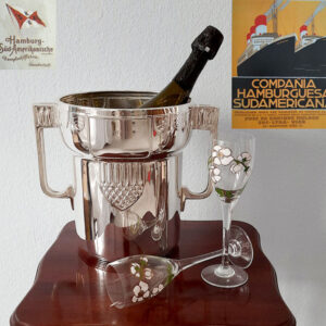 Art Déco Champagnerkühler 1920er Jahre  versilbert  WMF  Hamburg-Süd Reederei