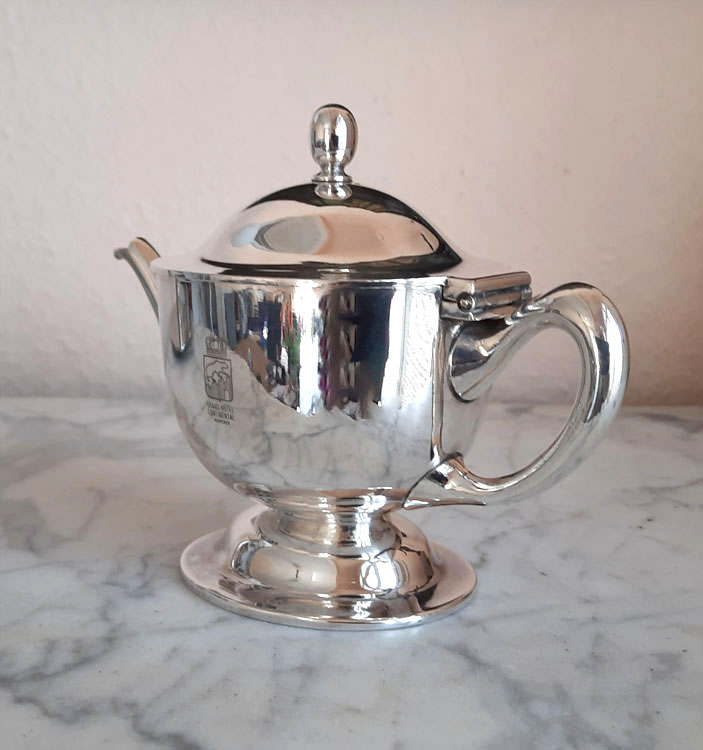 Art Déco versilbertes Teekännchen ca. 1925 Silberschmiede Jean Held GmbH, Frankfurt Hotel Continental München – Bild 10