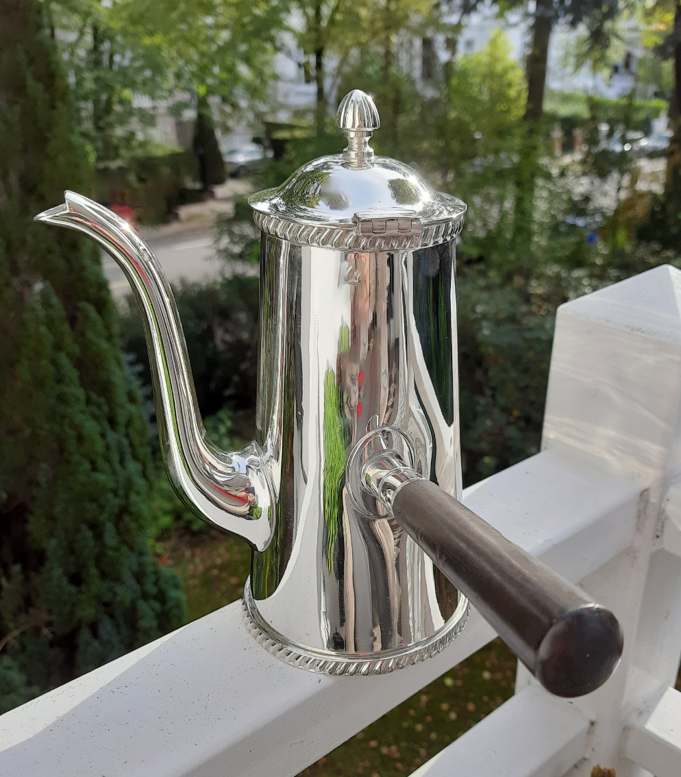 Seltene US Navy Kaffee-, Kakao- und/oder Teekanne um 1940, qualitätsvoll versilbert, Reed & Barton U.S.A. – Bild 7