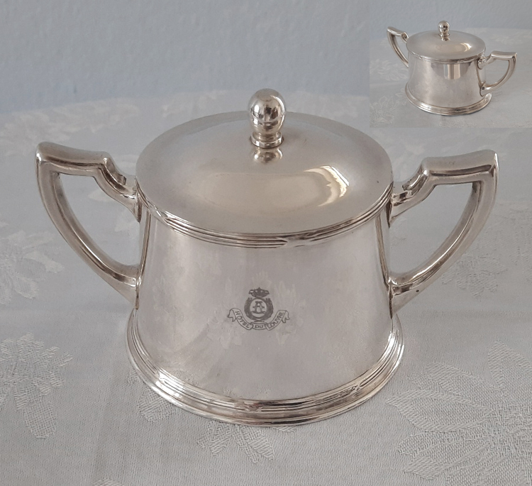 Kaffeekern um 1915, Kreuzband Dekor, versilbert C.F. Hutschenreuter, aus legendärem Pariser Grandhotel – Bild 5