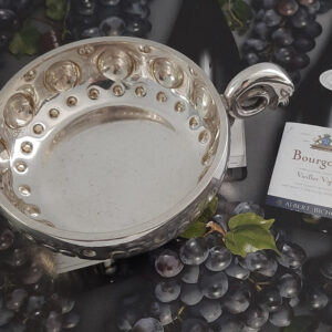 Seltener antiker Tastevin Ende 19. Jhdt., versilbert ORBRILLE Paris, aus legendärem Pariser Spezialitäten-Restaurant