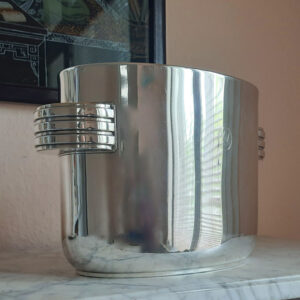 Ovaler versilberter Champagner- /Weinkühler der Compagnie Internationale des Wagons-Lits, Art Déco um 1928–1935