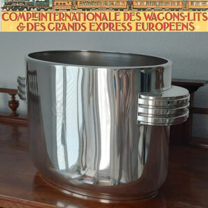 Ovaler versilberter Champagner- /Weinkühler der Compagnie Internationale des Wagons-Lits, Art Déco um 1928–1935