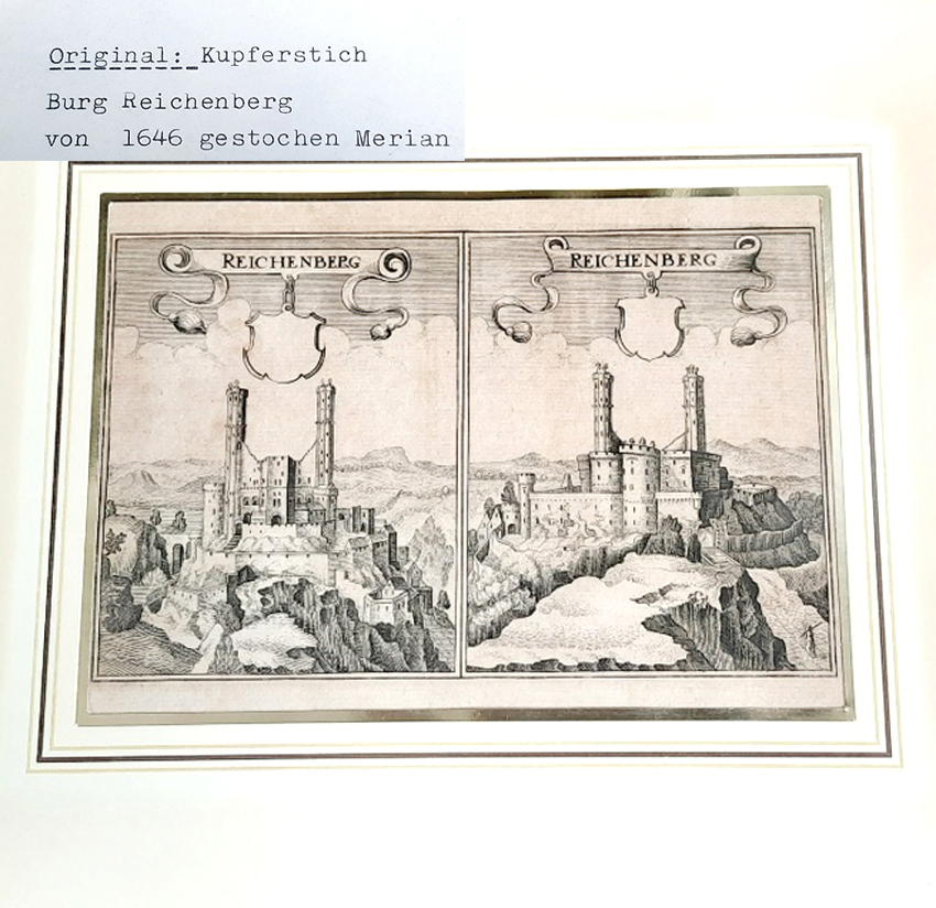 Sammlung historischer Rheinansichten - Reisen entlang des romantischen Rheins - 14 Original Stahlstiche zeigen Burgenlandschaften im 19. Jahrhundert – Bild 11