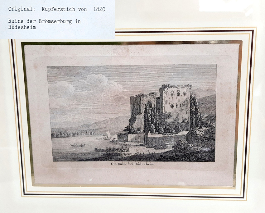 Sammlung historischer Rheinansichten - Reisen entlang des romantischen Rheins - 14 Original Stahlstiche zeigen Burgenlandschaften im 19. Jahrhundert – Bild 3