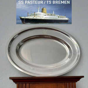 Maritime, ovale Servierplatte 1959  versilbert HOKA  aus dem Bordgeschirr TS „BREMEN“, Norddeutscher Lloyd