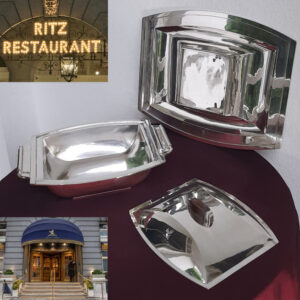 Art Déco   seltenes, großes Terrinen-Ensemble 1920er Jahre   versilbert Saglier Frères Paris,   aus legendärem Londoner Grandhotel