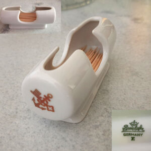 Porzellanbehälter für Zahnstocher 1959,  Rosenthal,  Passagierdampfer BREMEN, Norddeutscher Lloyd