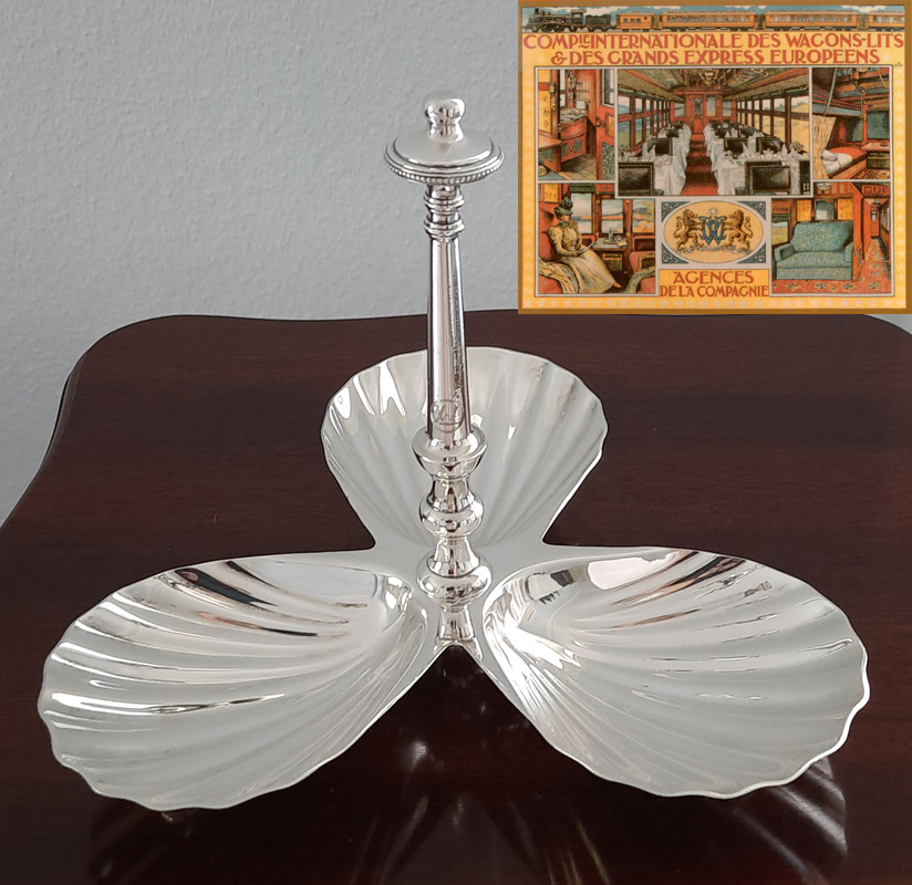 Seltene 3-teilige Anbietschale um 1930, versilbert, Ercuis Paris, Orient Express (Wagons-Lits) – Bild 3