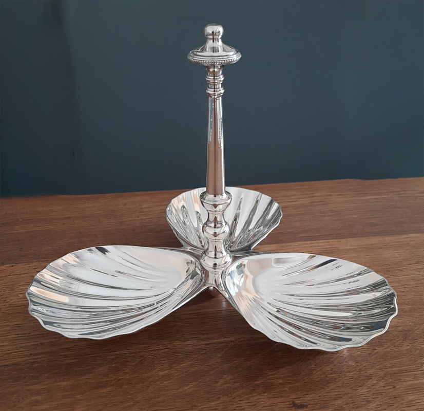 Seltene 3-teilige Anbietschale um 1930, versilbert, Ercuis Paris, Orient Express (Wagons-Lits) – Bild 10