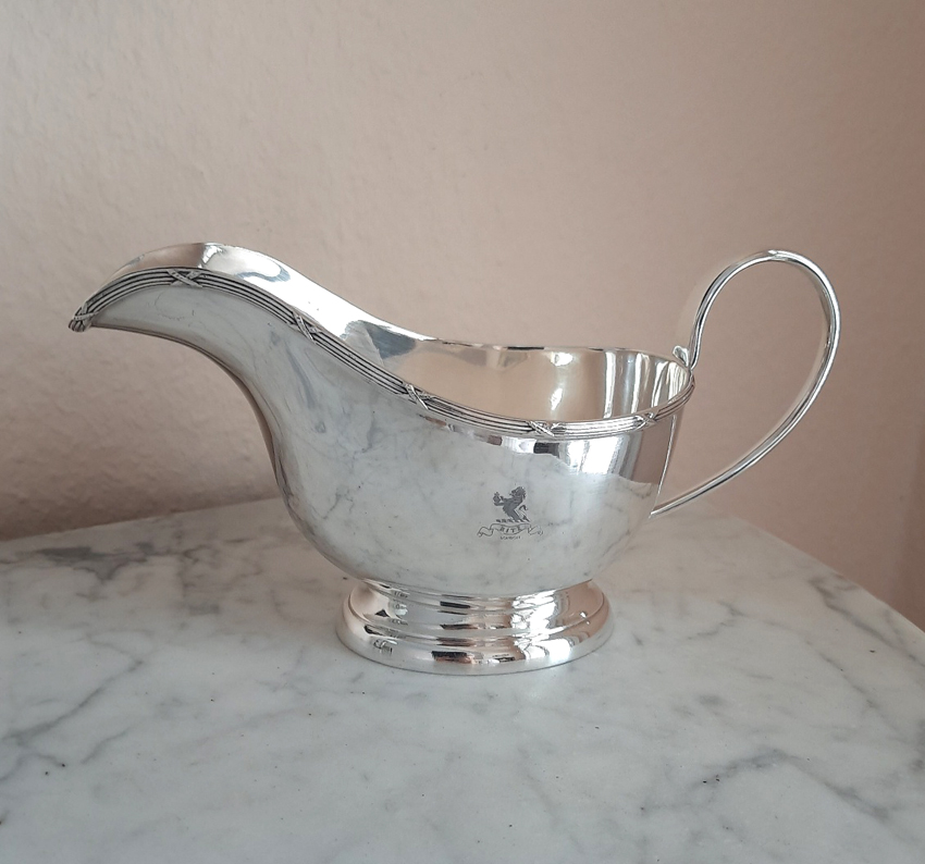 Große versilberte Saucière 1950er Jahre Walker & Hall, Sheffield Grandhotel THE RITZ, London – Bild 6