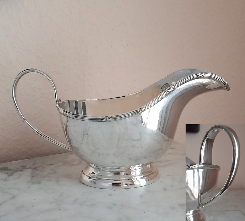 Große versilberte Saucière 1950er Jahre Walker & Hall, Sheffield Grandhotel THE RITZ, London – Bild 3