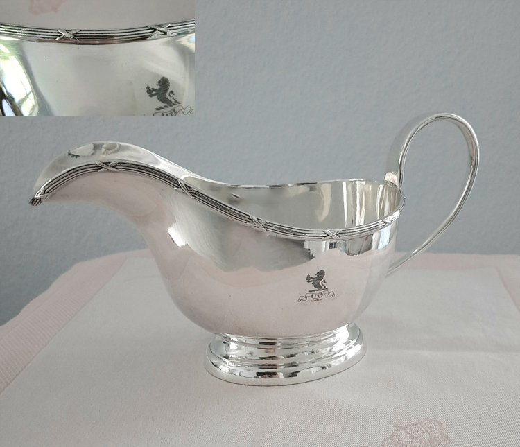 Große versilberte Saucière 1950er Jahre Walker & Hall, Sheffield Grandhotel THE RITZ, London – Bild 2