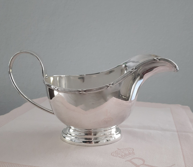 Große versilberte Saucière 1950er Jahre Walker & Hall, Sheffield Grandhotel THE RITZ, London – Bild 7