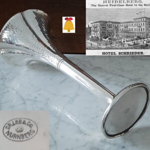Wiener Secession – Jugendstil Tischvase  1920er Jahre  versilbert Dr. Löb & Co. Nürnberg  Grandhotel Schrieder, Heidelberg